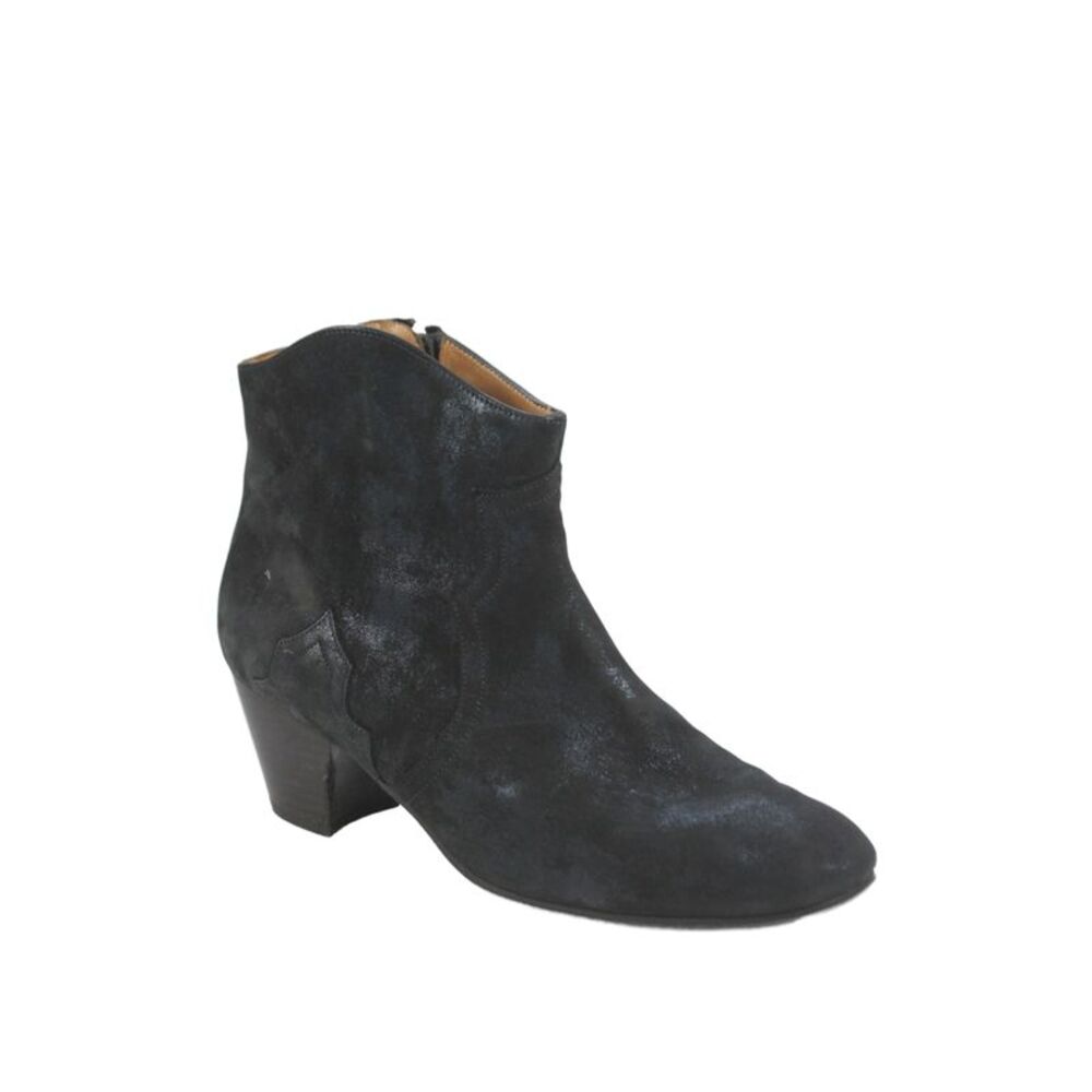 Isabel Marant Womens Suede Zip Up Dicker Ankle Boots Blue Metallic Size 40 10